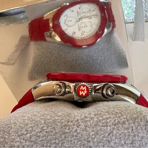 Michele Tahitian Jelly Bean Red Ladies Chronograph Watch - Picture 12 of 16